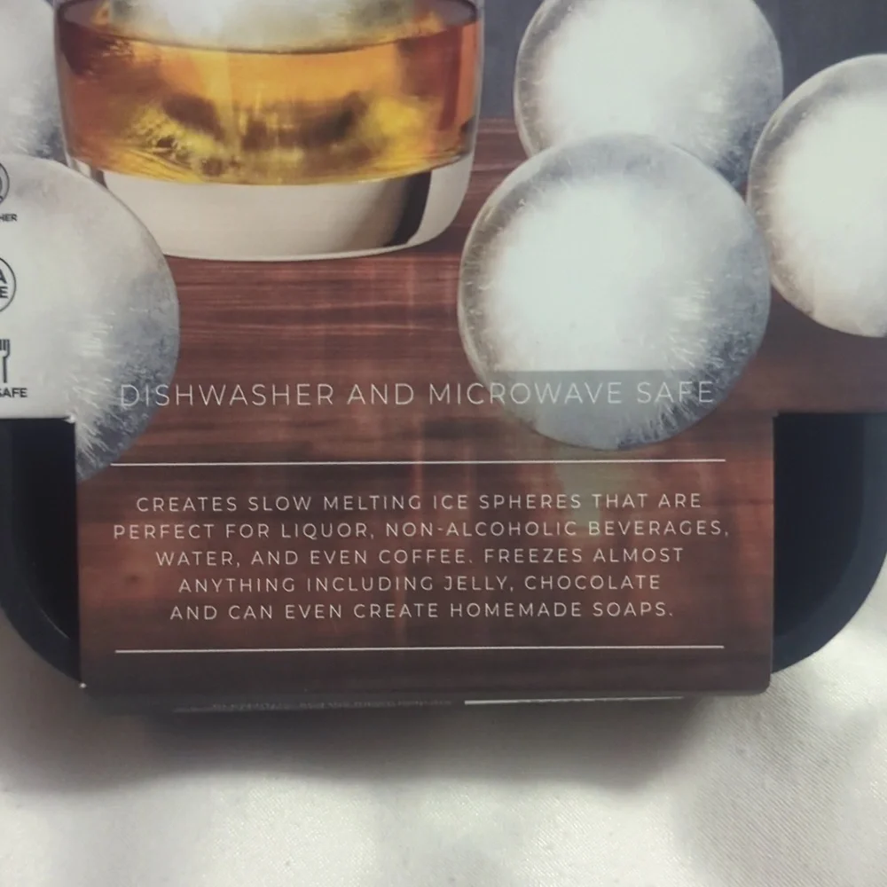 Sphere Ice Molds by Blksmith Silicone x6 spheres